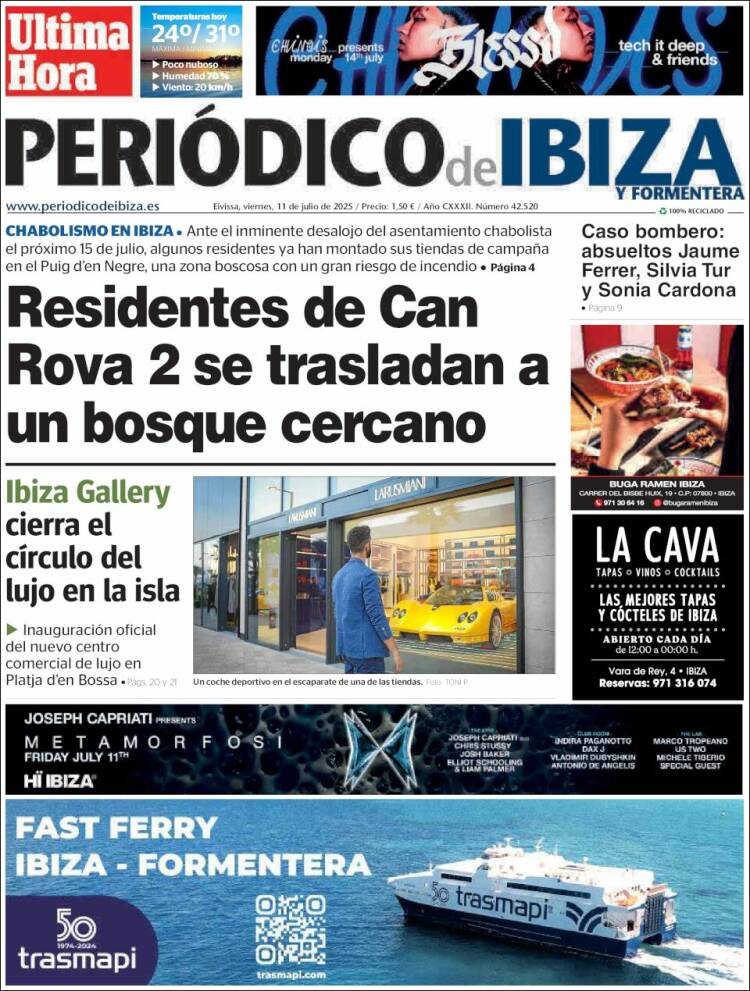 Portada de Periódico de Ibiza (España)