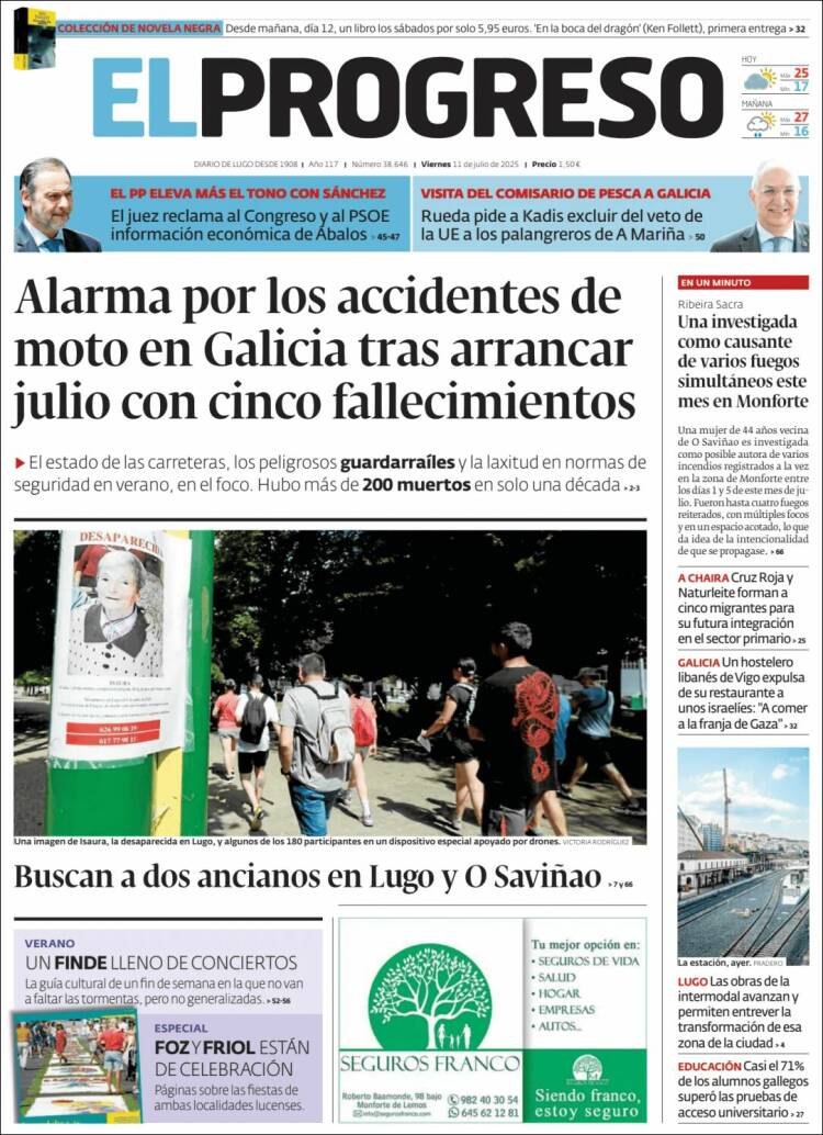 Portada de El Progreso (Spain)