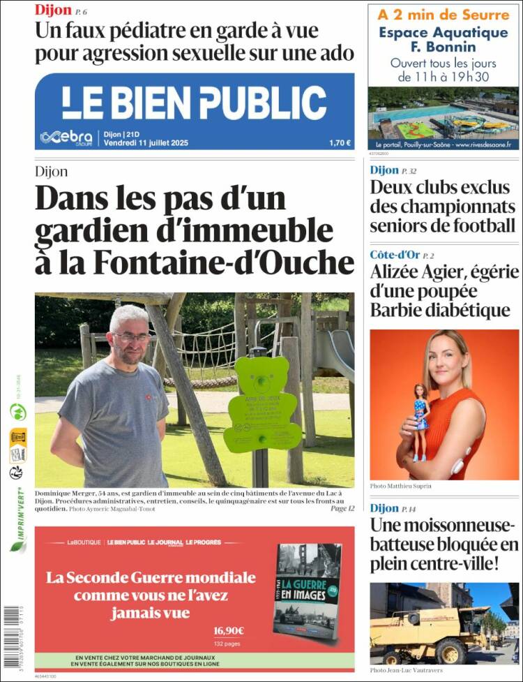 Portada de Le Bien Public (Francia)