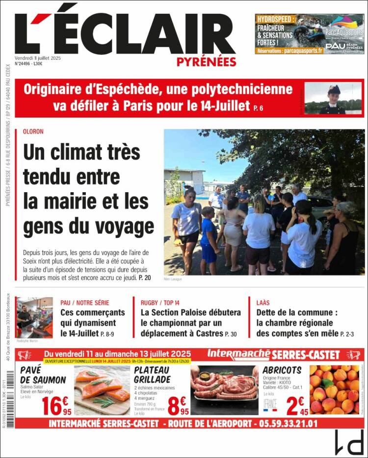 Portada de L'Eclair des Pyrénées (Francia)
