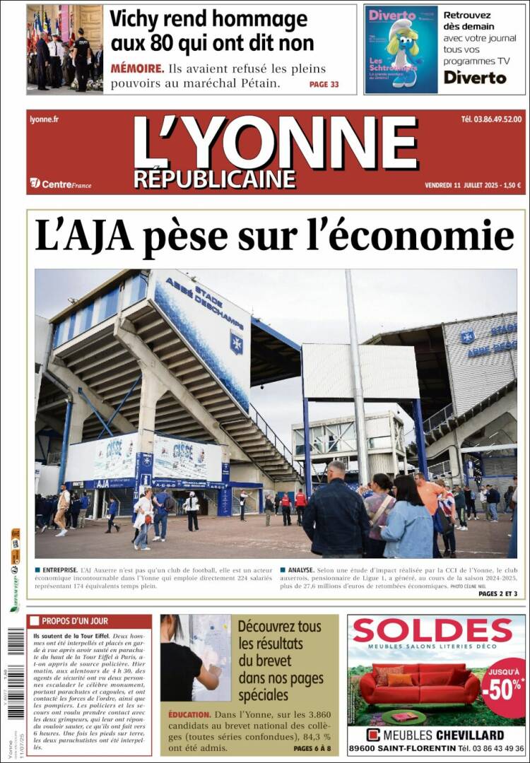 Portada de L'Yonne-Républicaine (France)