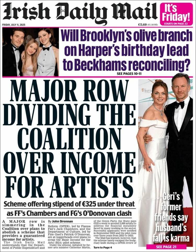 Portada de Irish Daily Mail (Irlanda)