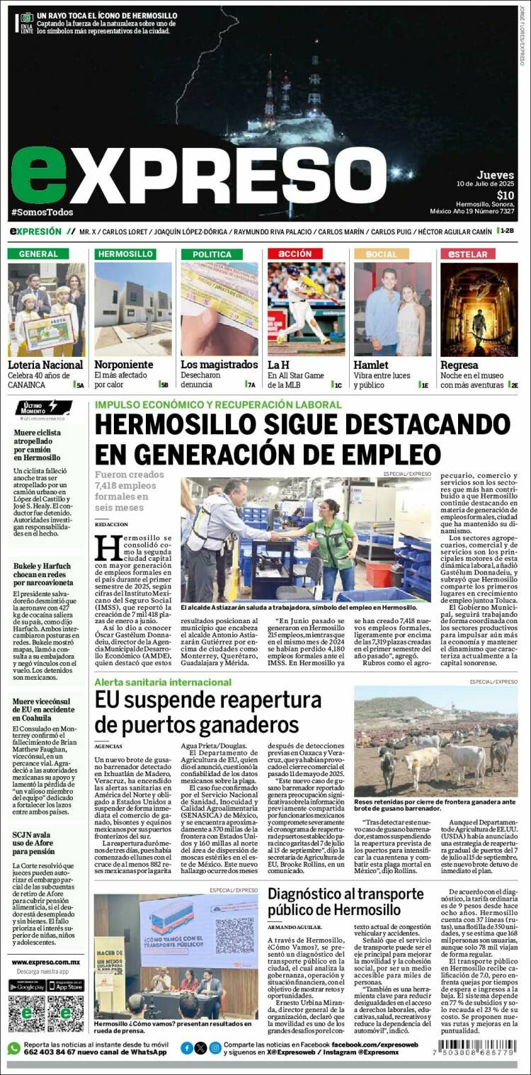 Portada de Expreso (Mexico)