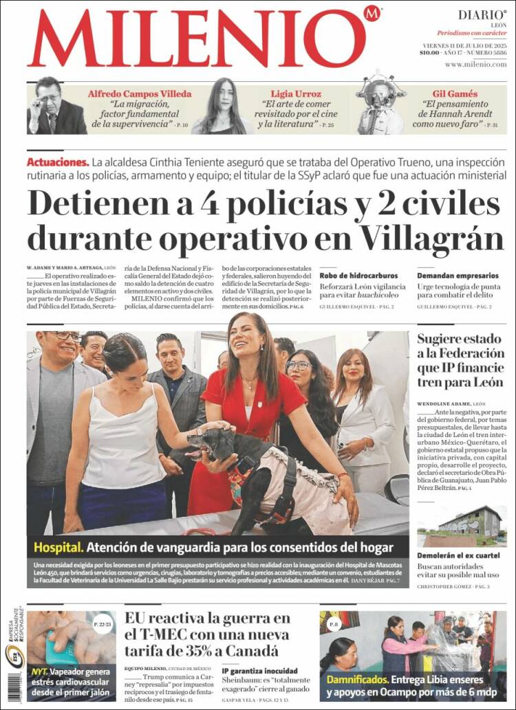 Portada de Milenio de León (México)