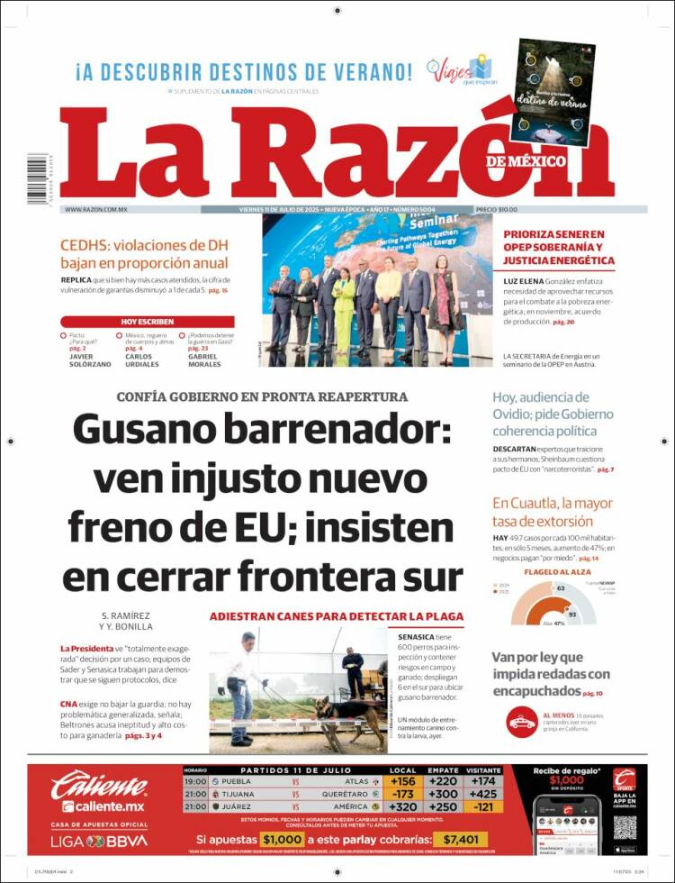 Portada de La Razón (México)