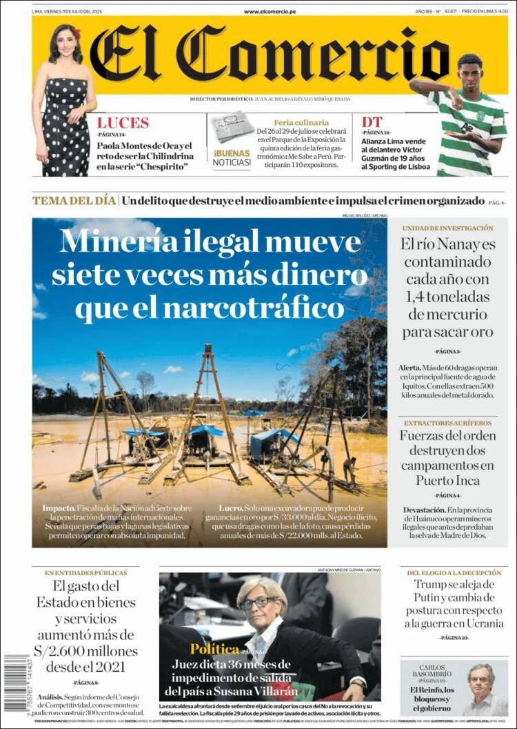 Portada de El Comercio (Perú)