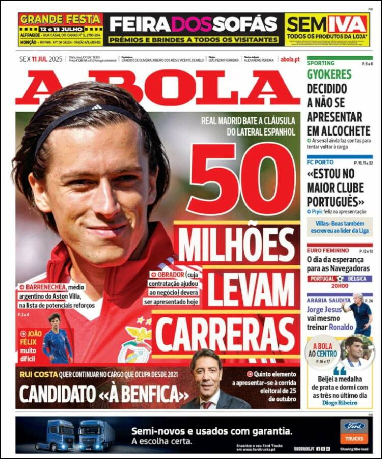 Portada de A Bola (Portugal)