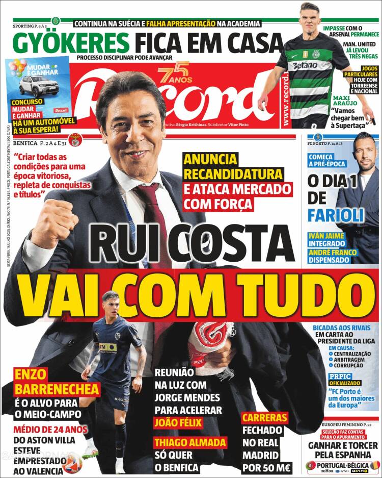 Portada de Record (Portugal)