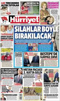 Portada de Hürriyet (Turquía)