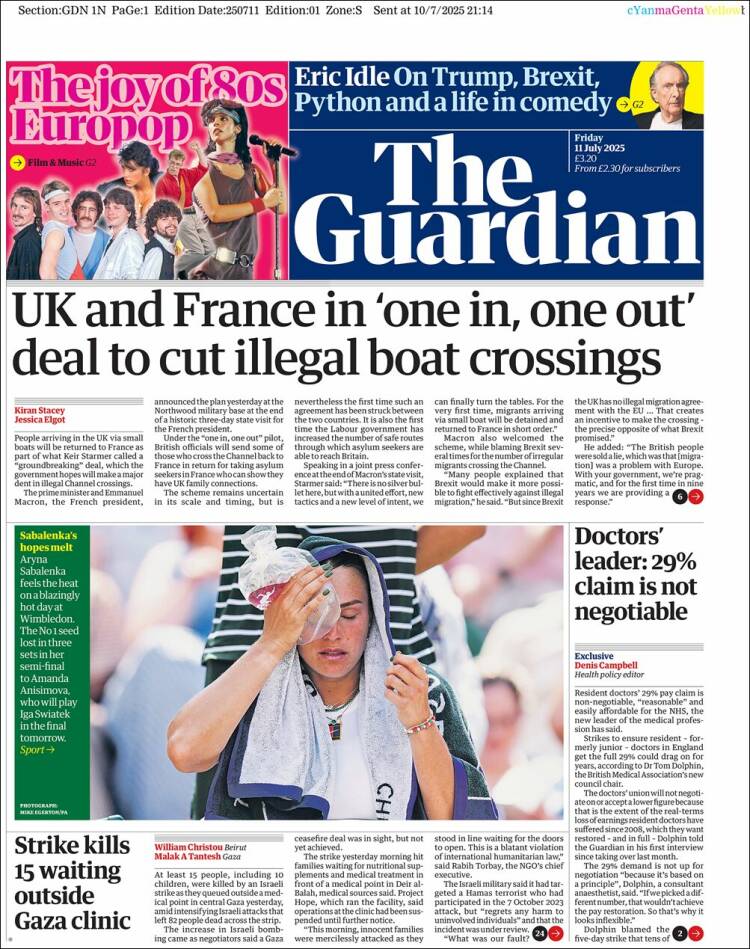 Portada de The Guardian (United Kingdom)