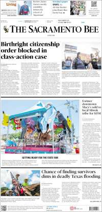 Portada de The Sacramento Bee (USA)