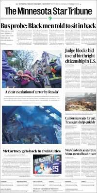 Portada de Star Tribune (USA)