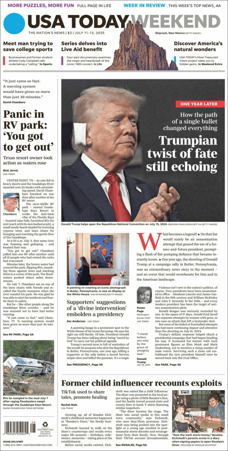 Portada de USA Today (USA)