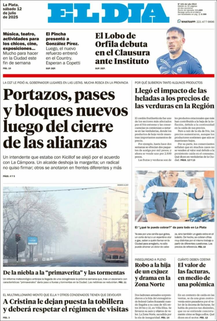 Portada de El Día de la Plata (Argentine)
