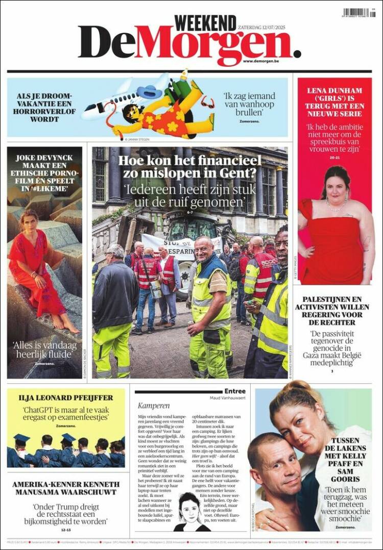 Portada de De Morgen (B&eacute;lgica)