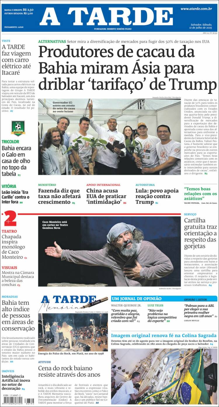 Portada de Diário A Tarde (Brasil)
