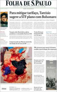 Portada de Folha de São Paulo (Brésil)