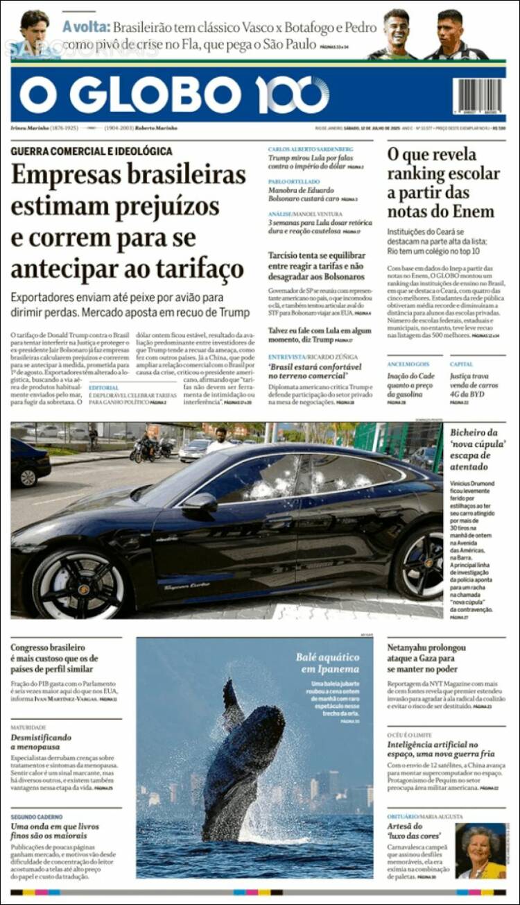 Portada de O Globo (Brasil)