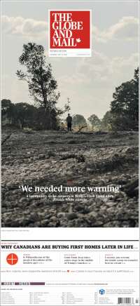 Portada de The Globe and Mail (Canada)