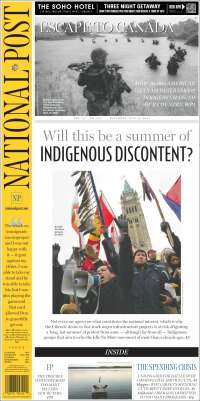 Portada de The National Post (Canada)