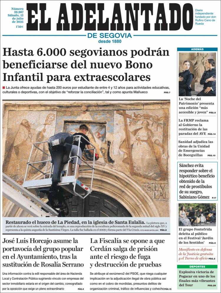 Portada de El Adelantado de Segovia (España)
