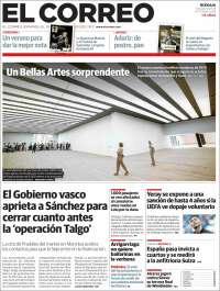 Portada de El Correo (Espagne)