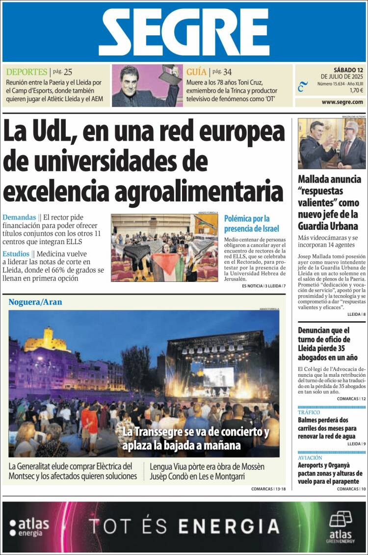 Portada de Segre  (España)