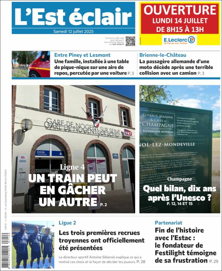 Portada de L'Est Eclair (France)