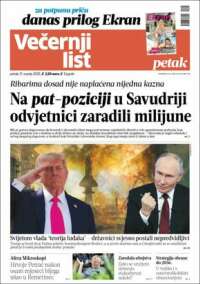 Portada de Večernji (Croatie)