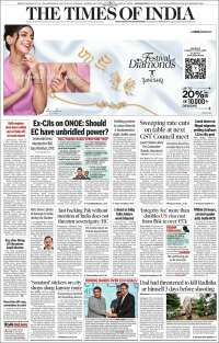 Portada de The Times of India (India)