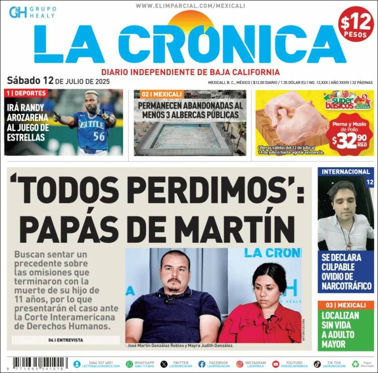 Portada de La Crónica de Baja California (México)