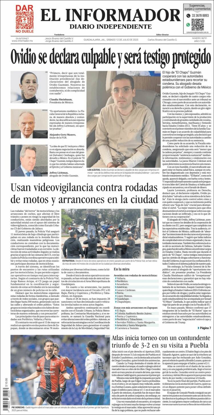 Portada de El Informador (Mexique)