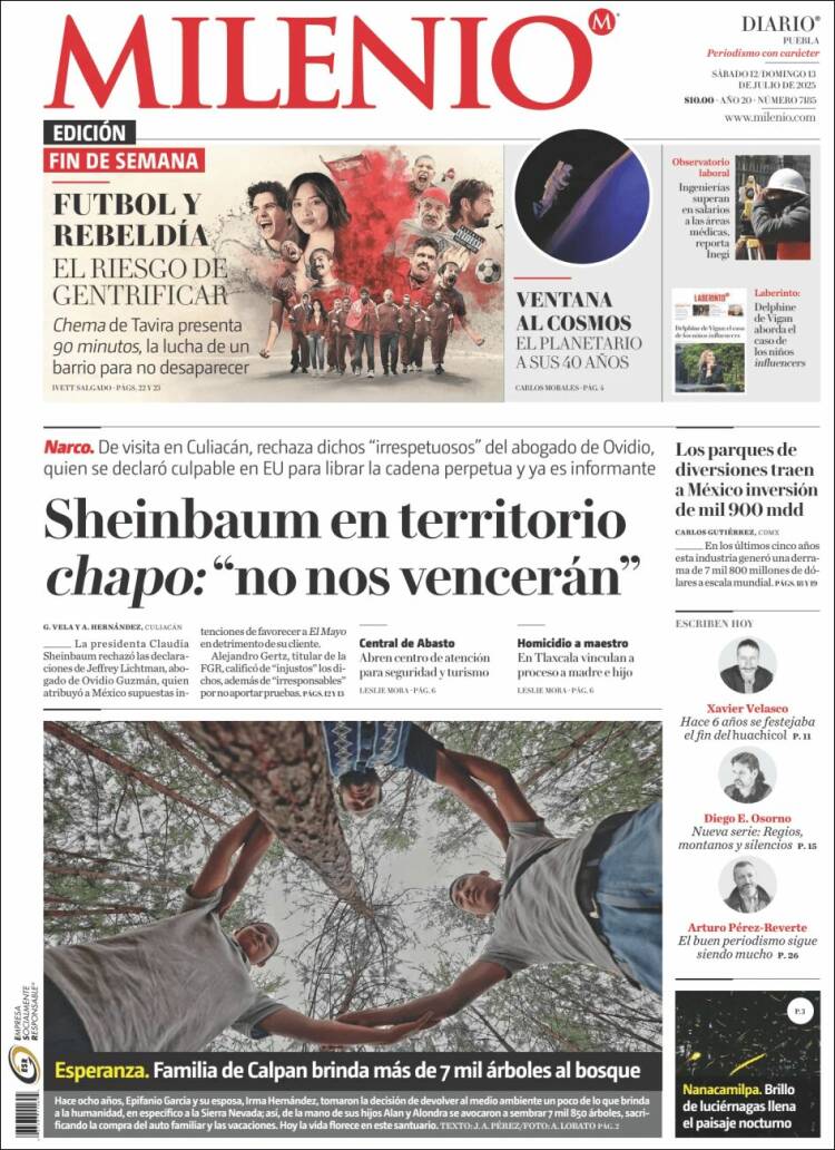 Portada de Milenio de Puebla (México)