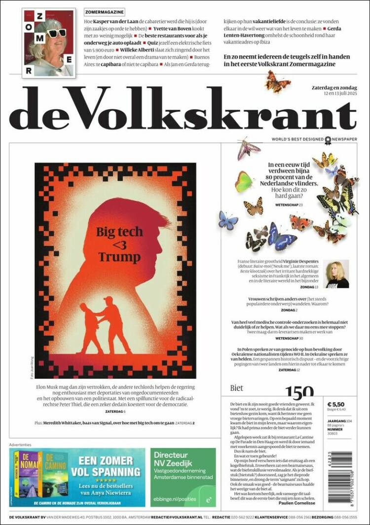 Portada de De Volkskrant (Pa&iacute;ses Bajos)