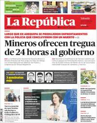 Portada de La Republica (Pérou)
