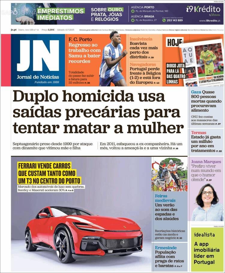 Portada de Jornal de Notícias (Portugal)
