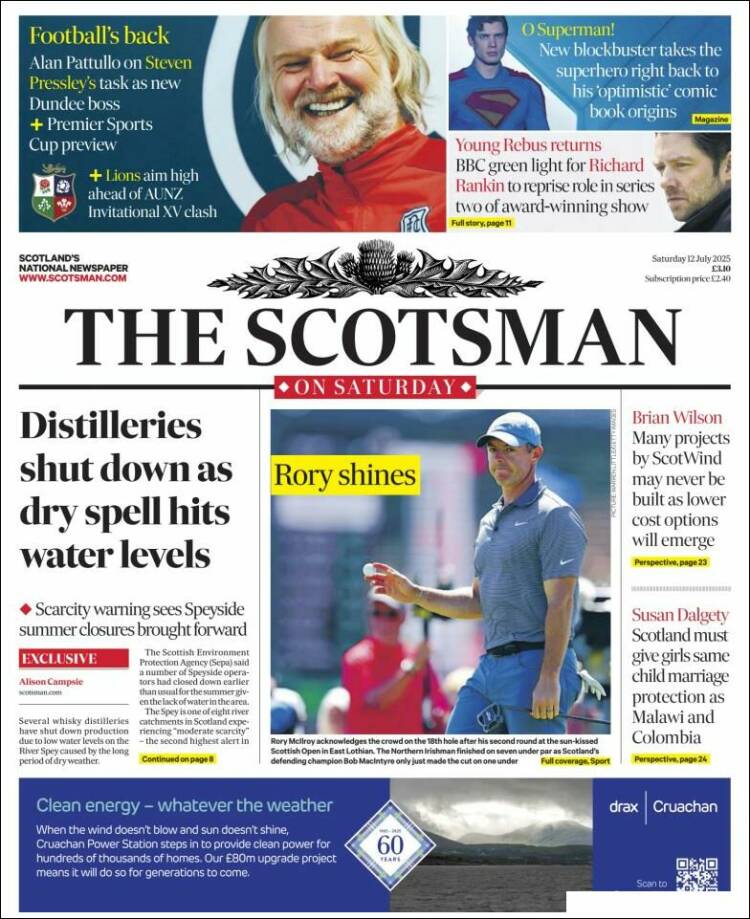 Portada de The Scotsman (Royaume-Uni)