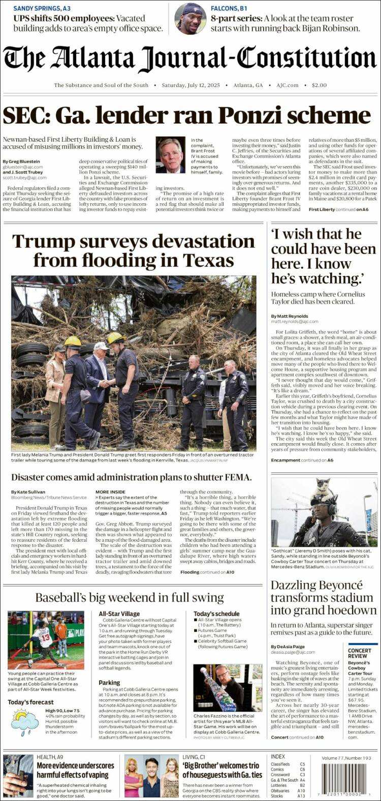Portada de The Atlanta Journal-Constitution (États-Unis)