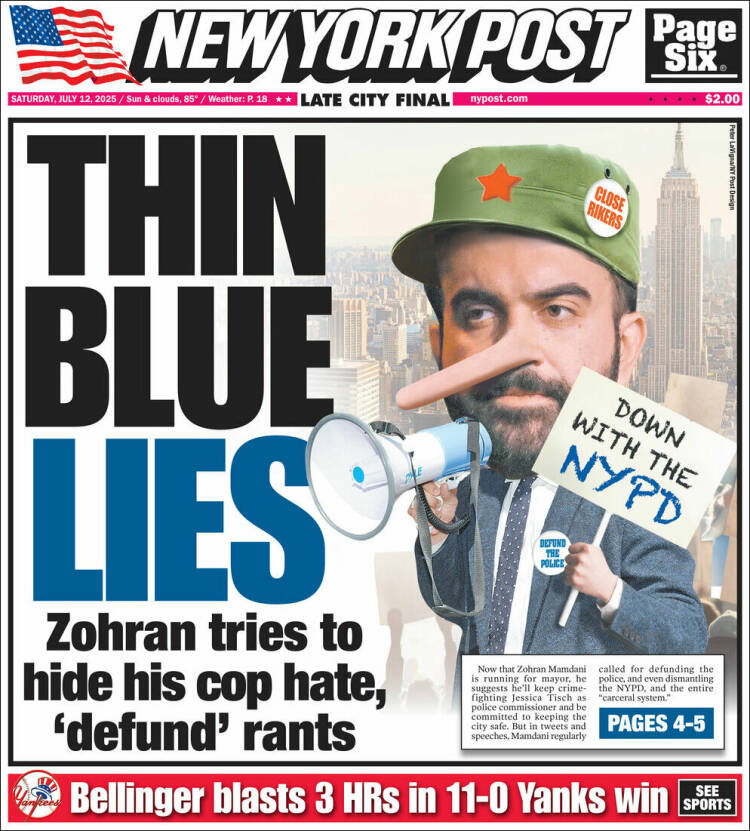 Portada de New York Post (États-Unis)