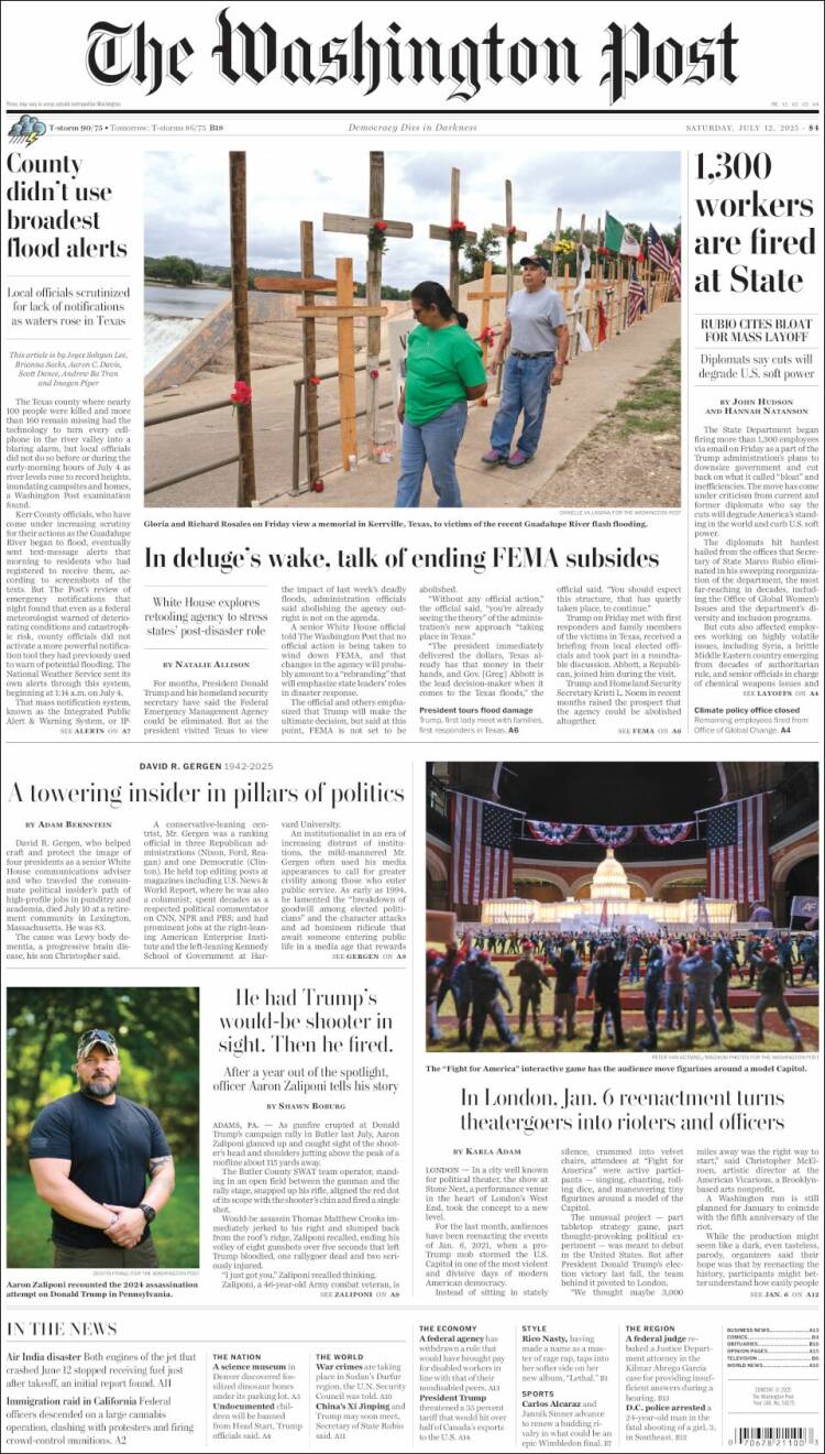 Portada de The Washington Post (États-Unis)