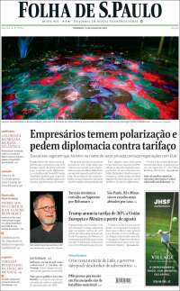 Portada de Folha de São Paulo (Brasil)