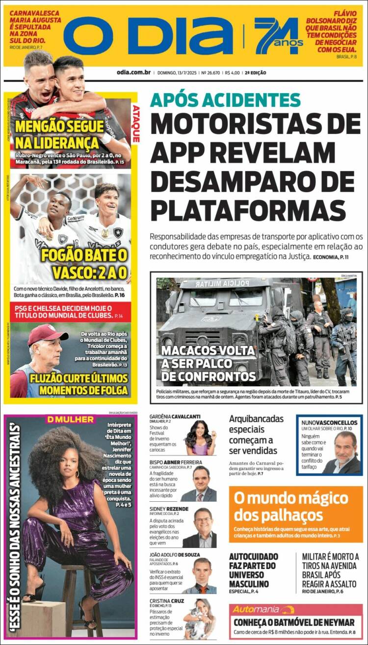 Portada de O Dia (Brasil)