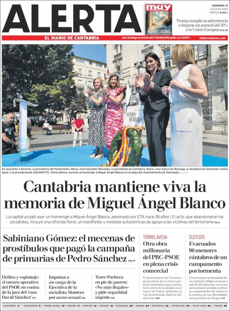 Portada de Alerta - El Diario de Cantabria (Spain)