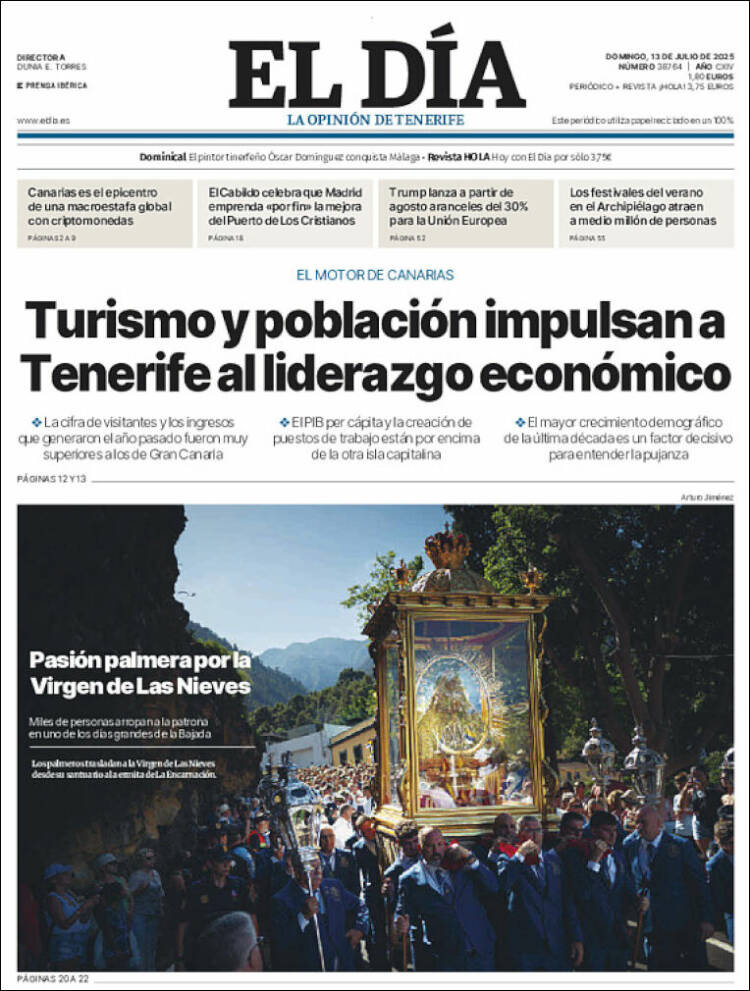 Portada de El Día (España)