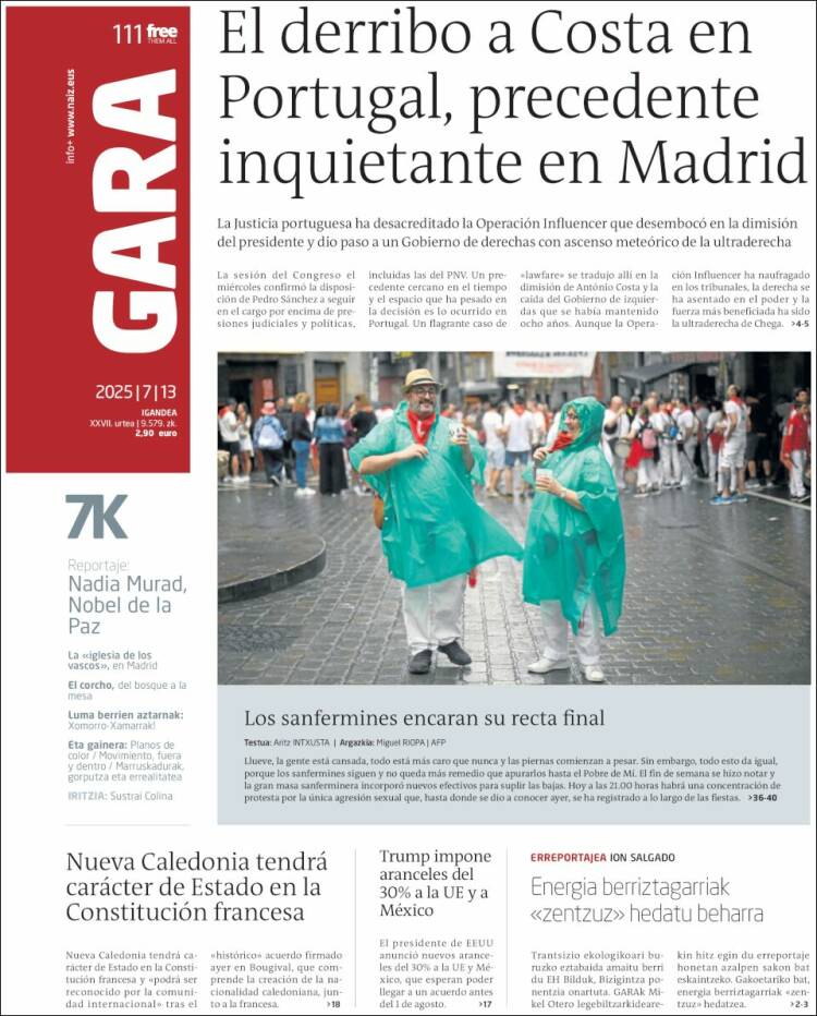 Portada de Gara (España)