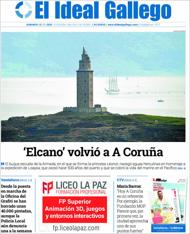 Portada de El Ideal Gallego (Spain)