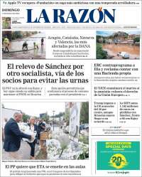 Portada de La Razón (Espagne)