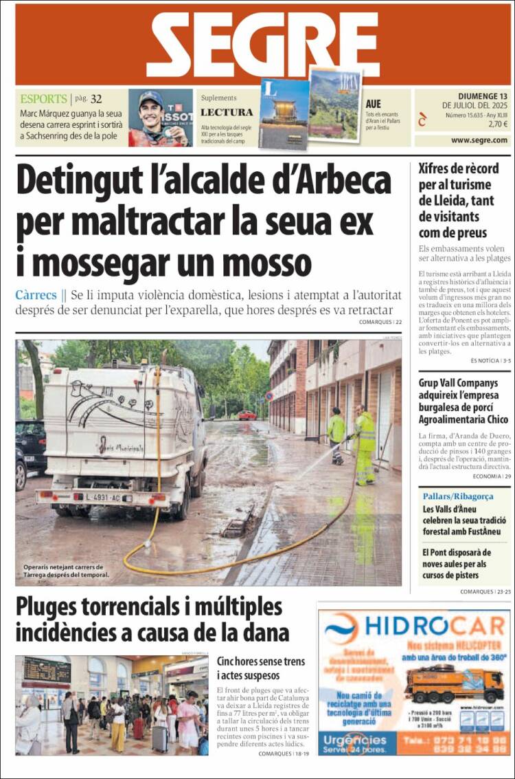 Portada de Segre (Spain)