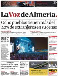 Portada de La Voz de Almería (España)