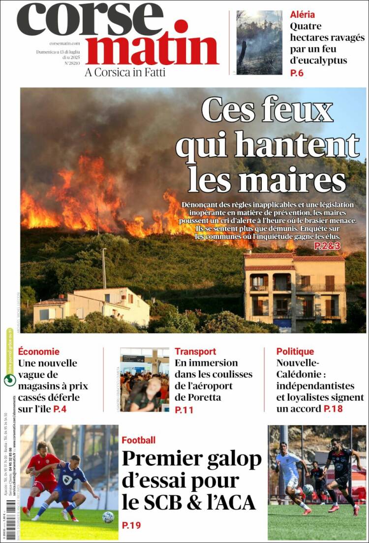 Portada de Corse-Matin (France)